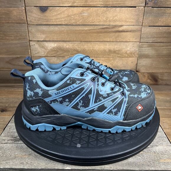 Merrell FullBench Work Shoes Safety Toe Blue Womens Size US 5M Drawstring Shoes - Picture 1 of 10